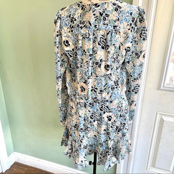 NWT Veronica Beard Blue Riggins Floral Silk Dress 6 - Picture 8 of 9